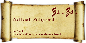 Zsilavi Zsigmond névjegykártya